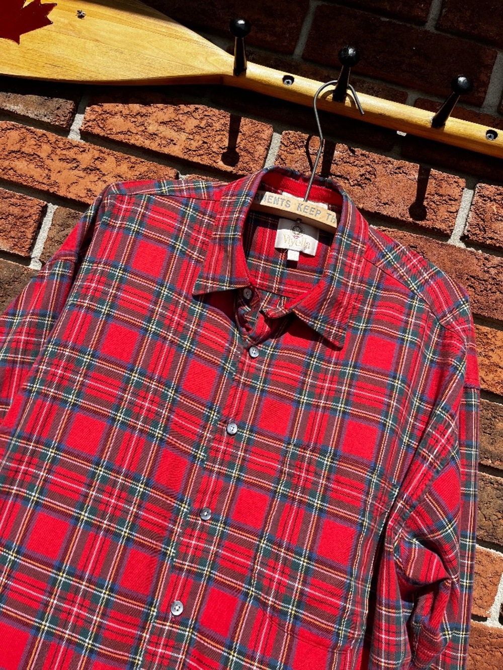 Vintage Viyella XL Red Plaid Checkered shirt